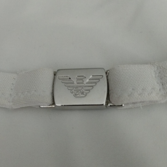 #4 NWT ARMANI HOST PICK SIGNATURE Logo Embossed White Monokini SI - Picture 5 of 8